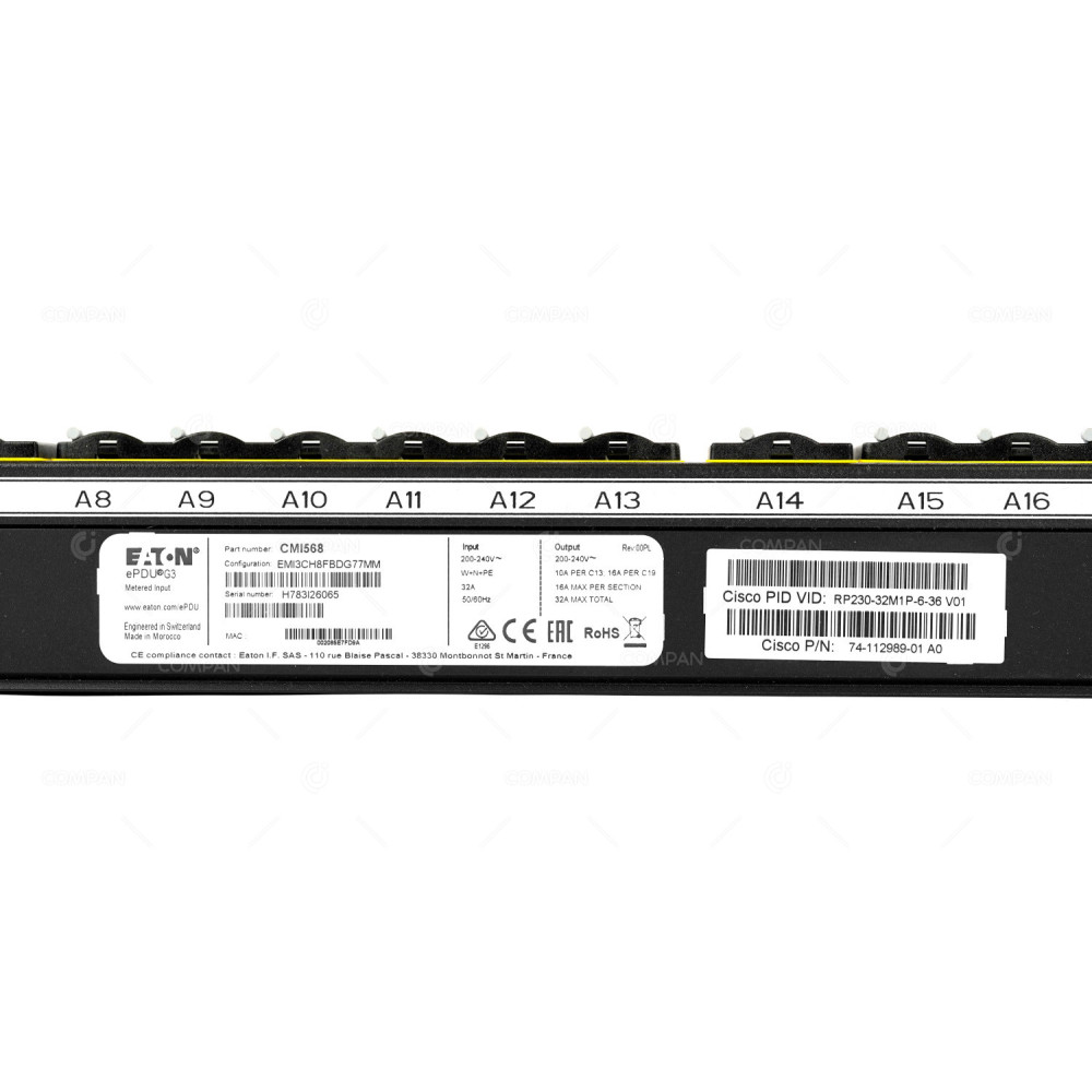 CMI568 EATON CMI568 CISCO 74-112989-01 C13 19 200-240V 32A PDU 74-112989-01, RP230-32M1P-6-36